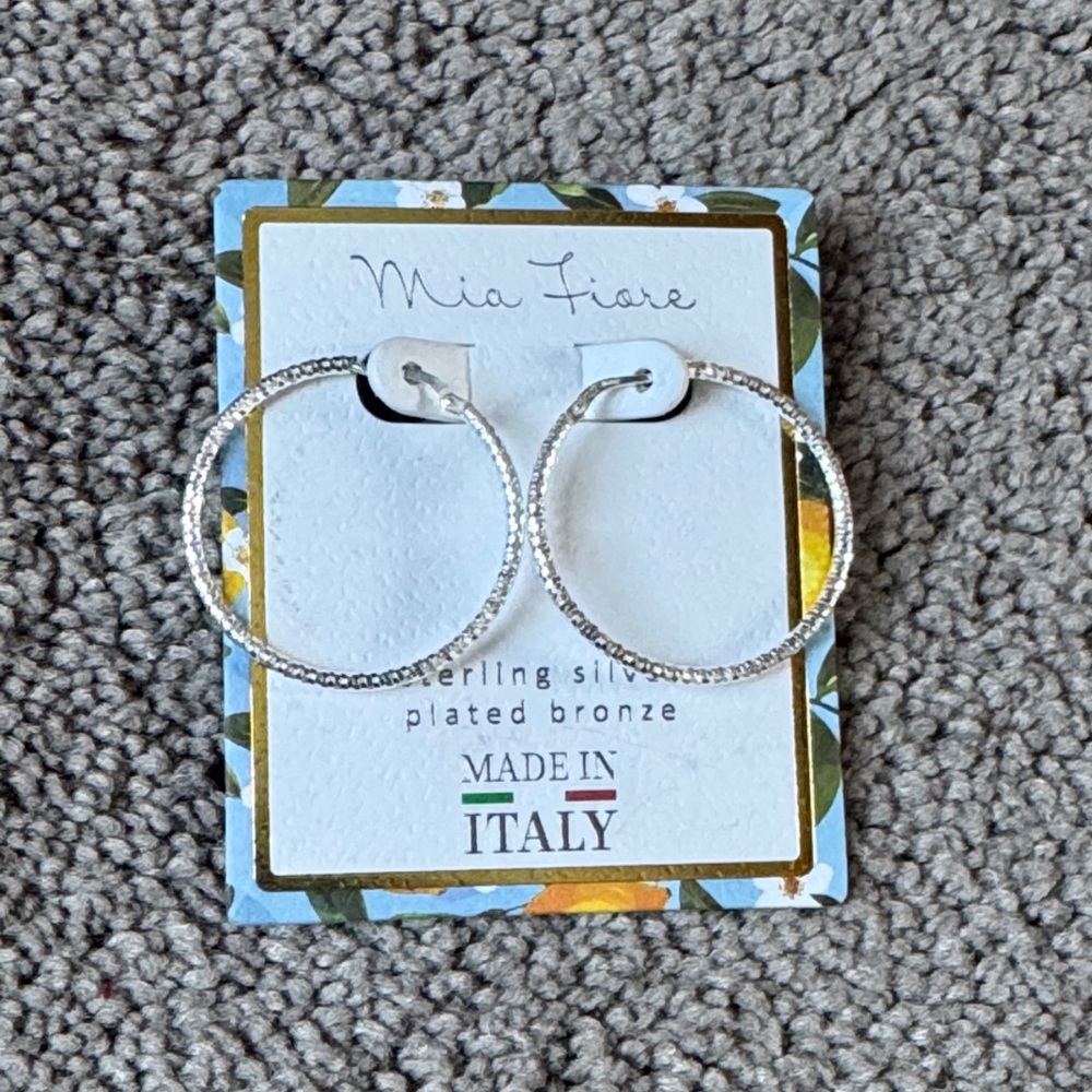 Mia Fiore Sterling Silver Plated Bronze Hoop Earrings